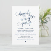Wedding Elopement, Simple Classy Navy Blue, Kaart (Staand voorkant)