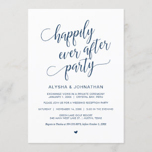 Wedding Elopement, Simple Classy Navy Blue, Kaart