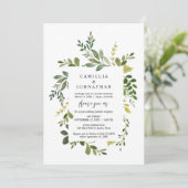 Wedding Elopement, Summer Greenery Thmed Invitati Kaart (Staand voorkant)