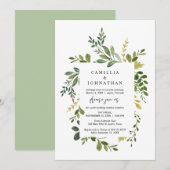 Wedding Elopement, Summer Greenery Thmed Invitati Kaart (Voorkant / Achterkant)