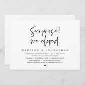 Wedding Elopement, verrassing, we ontwikkelden ons Kaart (Voorkant / Achterkant)