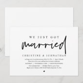 Wedding Elopement, we hebben net een huwelijksuitn Kaart (Voorkant / Achterkant)