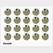 Wedding Emerald Green yellow Rose Ronde Sticker (Vel)