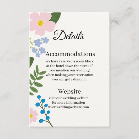 Wedding Enclose Kaart Roze Bloem (Voorkant)