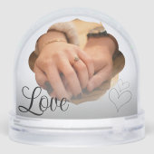 Wedding Engagement Keepsake Photo Couple Initials Sneeuwbol (Achterkant)