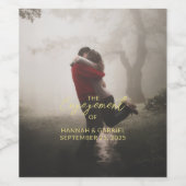 Wedding Engagement Party Foto toevoegen Wijn Etiket (Enkel label)