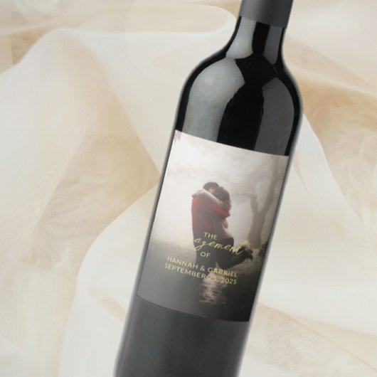 Wedding Engagement Party Foto toevoegen Wijn Etiket