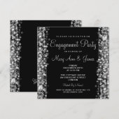 Wedding Engagement Party Sparkles Silver Kaart (Voorkant / Achterkant)