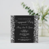 Wedding Engagement Party Sparkles Silver Kaart (Staand voorkant)