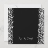Wedding Engagement Party Sparkles Silver Kaart (Achterkant)