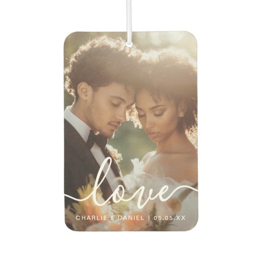 Wedding engagement photo love couples names date luchtverfrisser (Voorkant)