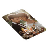 Wedding engagement photo love couples names date magneet (Rechterzijde)