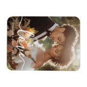 Wedding engagement photo love couples names date magneet (Horizontaal)