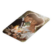 Wedding engagement photo love couples names date magneet (Linkerzijde)