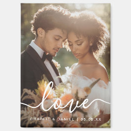 Wedding engagement photo love couples names date magneet