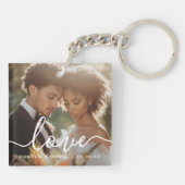 Wedding engagement photo love couples names date sleutelhanger (Achterkant)
