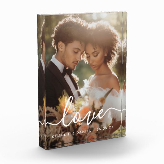 Wedding engagement photo love names date display fotoblokken (Links)