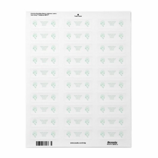 Wedding Envelope Retour Adres Label Butterflies (Full Sheet)