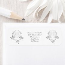 Wedding Envelope Retour Adres Label Dragonflies