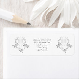 Wedding Envelope Retour Adres Label Dragonflies