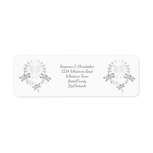 Wedding Envelope Retour Adres Label Dragonflies (Voorkant)