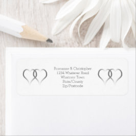 Wedding Envelope Retour Adres Label Hearts