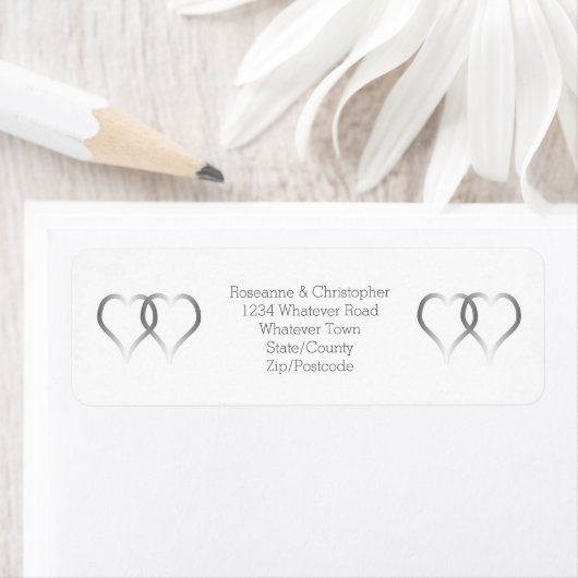 Wedding Envelope Retour Adres Label Hearts (Insitu)