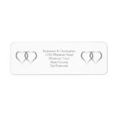 Wedding Envelope Retour Adres Label Hearts (Voorkant)