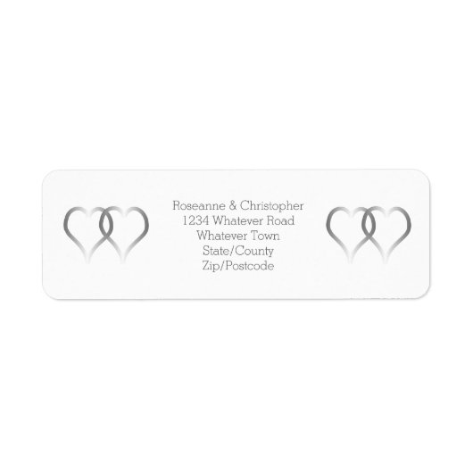 Wedding Envelope Retour Adres Label Hearts (Voorkant)