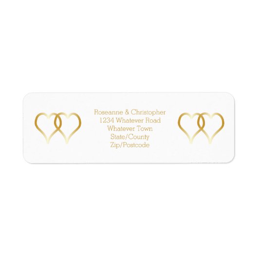 Wedding Envelope Retour Adres Label Hearts (Voorkant)