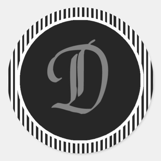 Wedding Envelope Seal D Monogram Sticker (Voorkant)