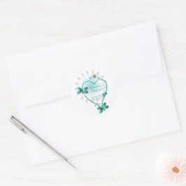 Wedding Envelope Seal/Sticker Butterfly Heart Ronde Sticker