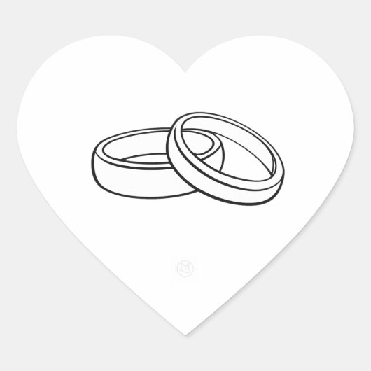 Wedding Envelope Sticker | Elegant Rings Heart (Voorkant)