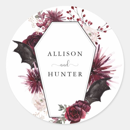 Wedding Envelope-zegel | Halloween Ronde Sticker (Voorkant)