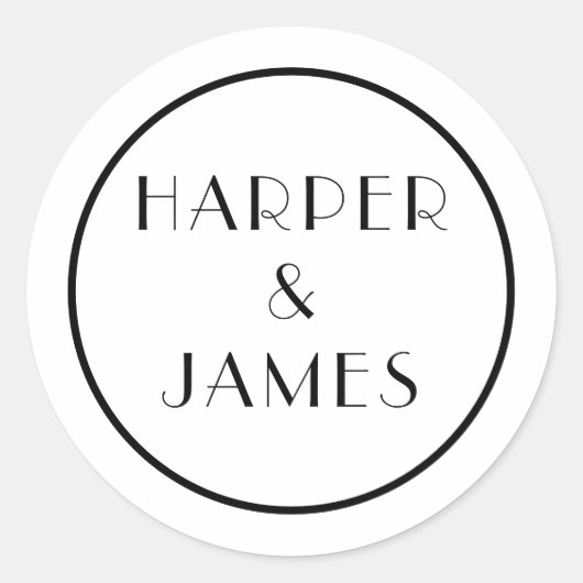 Wedding Envelope-zegel in een Parijse stijl Ronde Sticker (Voorkant)