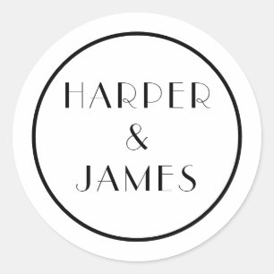 Wedding Envelope-zegel in een Parijse stijl Ronde Sticker