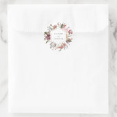 Wedding Envelope-zegel | ROOS Ronde Sticker (Tas)