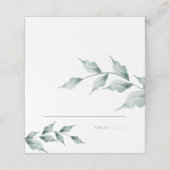 Wedding Escort Kaart | Groene botanische grijze Ja Plaatskaartje (Buitenkant ongevouwen)