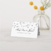 Wedding Escort Kaart Silver Foil Glitter Lights Plaatskaartje (Achterkant)