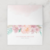 Wedding Escort Kaarten | Blush en bloei Plaatskaartje (Buitenkant ongevouwen)