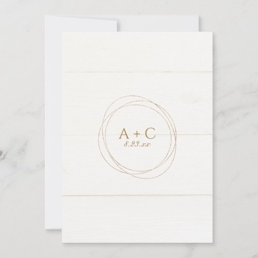 Wedding Etheral Fairytale Greenery Gold Vines Kaart (Achterkant)