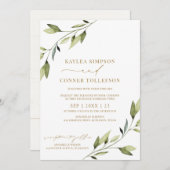 Wedding Etheral Fairytale Greenery Gold Vines Kaart (Voorkant / Achterkant)