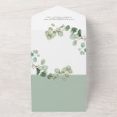 Wedding Eucalyptus botanical invitation elegant All In One Uitnodiging (Buitenkant)