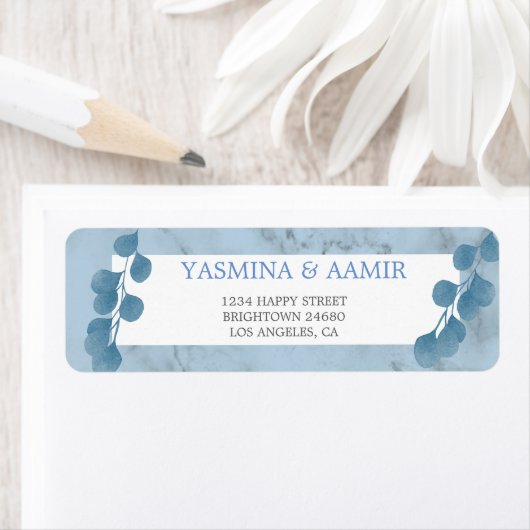 Wedding Eucalyptus Foliage Blue Texture Address La Etiket (Insitu)