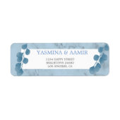 Wedding Eucalyptus Foliage Blue Texture Address La Etiket (Voorkant)