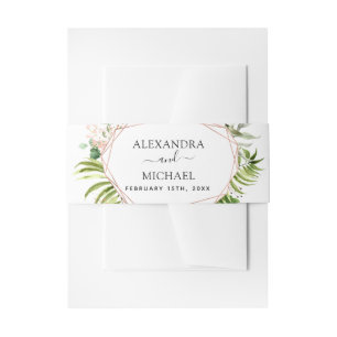 Wedding Eucalyptus Greenery Geometric Elegant Chic Uitnodigingen Wikkel