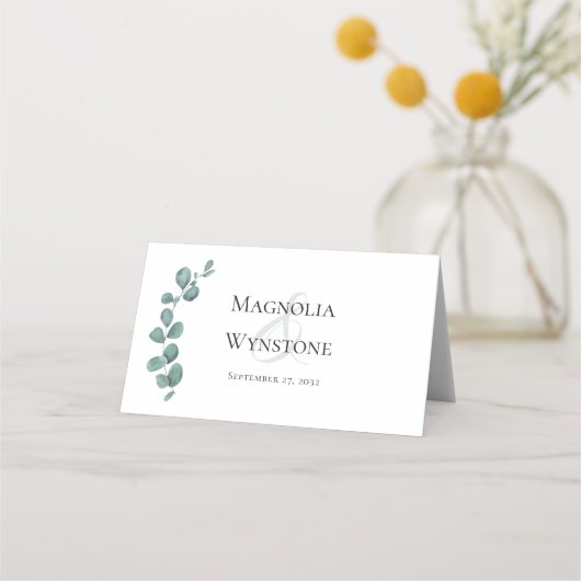 Wedding Eucalyptus Greenery Plaatskaartje (Achterkant)