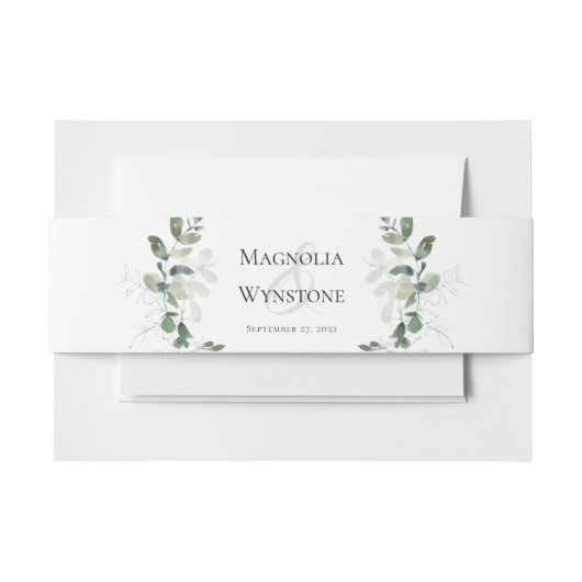 Wedding Eucalyptus Greenery Uitnodigingen Wikkel (Voorkant Voorbeeld)