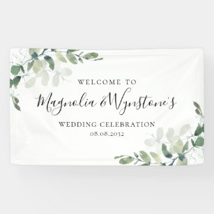 Wedding Eucalyptus Greenery Welcome Banner