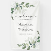 Wedding Eucalyptus Greenery Welkom Spandoek (Verticaal)